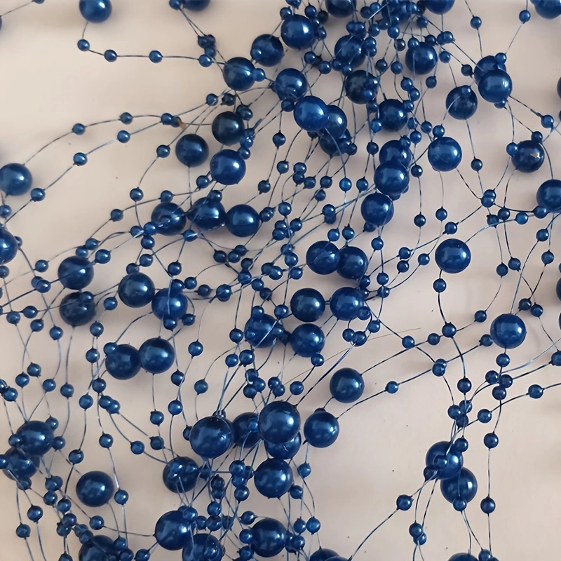 Bougies flottantes, remplissage de Vase, ficelle de perles, décoration de Table de mariage, surbrillance artificielle, chaîne de perles, chaîne en Faux plastique, 5 pièces: Bleu profond