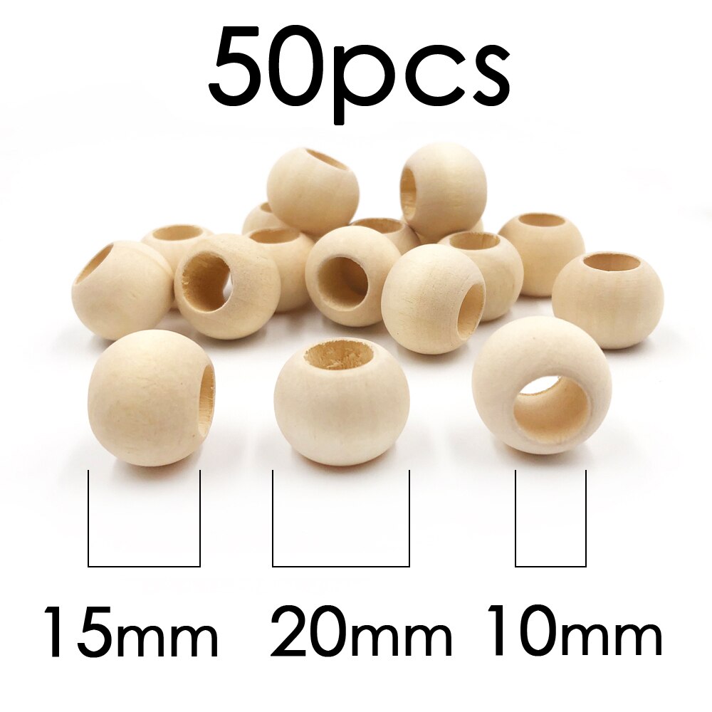 Grandes perles de café en bois naturel marron, grosses perles rondes en bois , amples, 15x20mm pour bracelet de fabrication de bijoux, bricolage, 50pcs: 20x15mm50pcs Natura