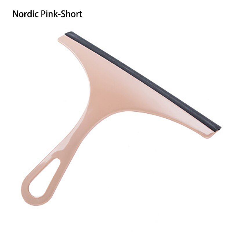 Cepillo limpiacristales para limpieza de ventanas, limpiador de escobilla de aire, raspador de lavado para el Hogar, baño, coche, herramienta de limpieza, accesorios de cocina: Nordic Pink-Short
