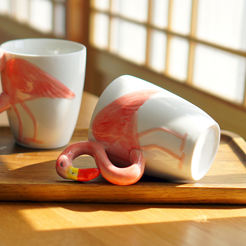Tazas y tazas de flamenco, taza de café artesanal, vaso de de San Valentín para amor y limones, Taza de cerámica, tazas de café, divertida taza de unicornio