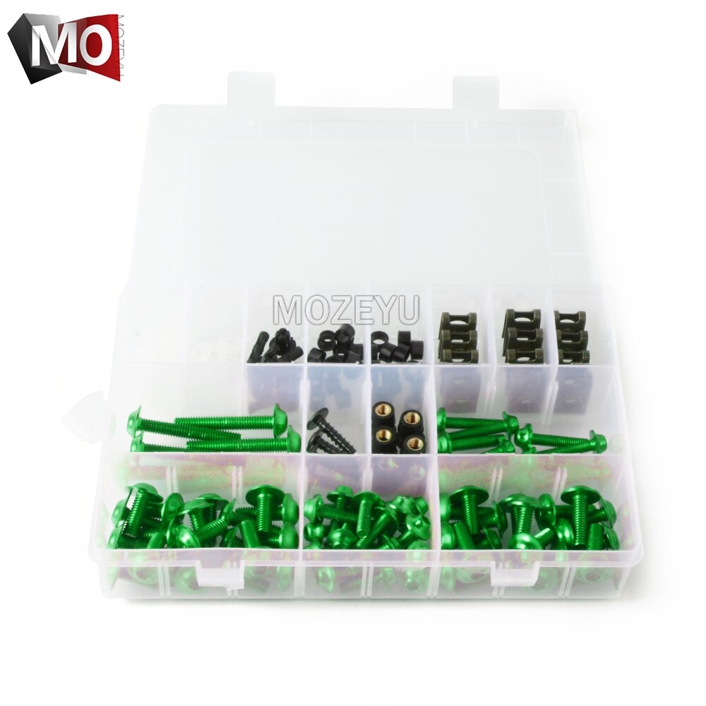 Motorcykel fuld kåbe bolt møtrikker skruer clips komplet sæt til ktm 525 560 smr 625 sc supermoto smc 640 adventure duke ii  lc4: Grøn
