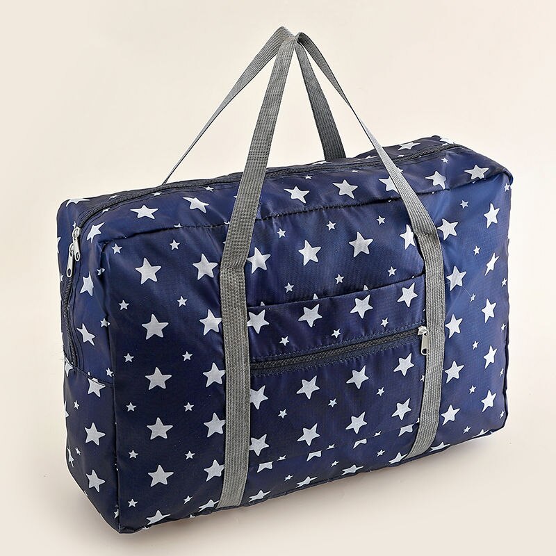 Outdoor travel bag foldable waterproof sleeve trolley case clothes bag Large Capacity Storage Bag Portable luggage Cosmetic Bag: star