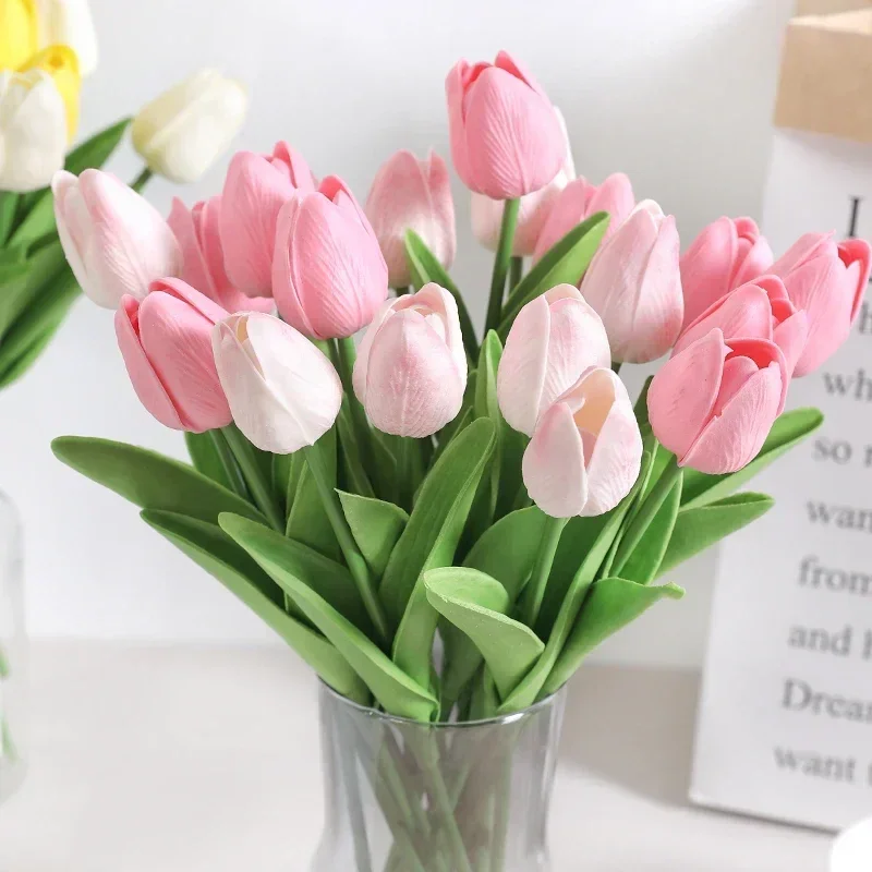 10pc Tulpe Hochzeit Künstliche Blumenstrauß Künstliche Blume Brautstrauß draussen Hausgarten Blumenstrauß Party Vase Dekorative Pflanze