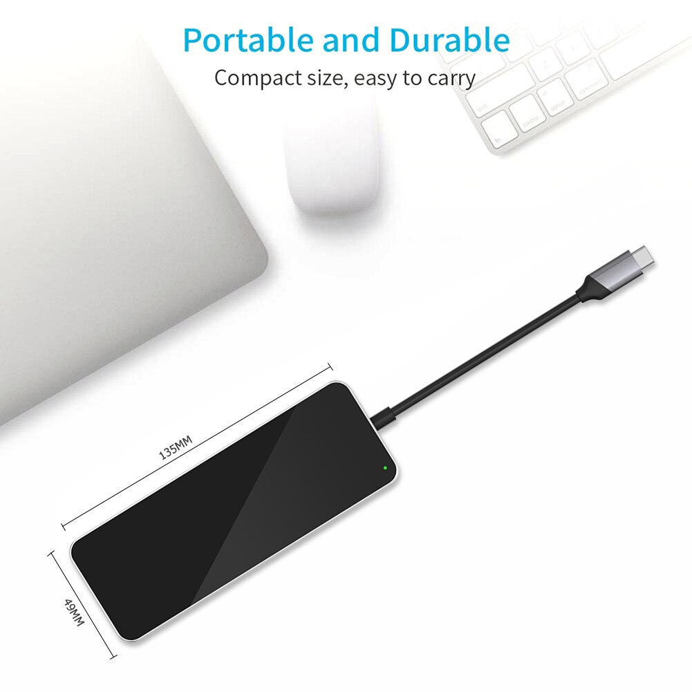 11 i 1 bærbare dokkingstasjoner hub usb type-c til usb 3.0/2.0 tf hdmi vga  rj45 mini pd dokkingstasjon bærbar tilbehør