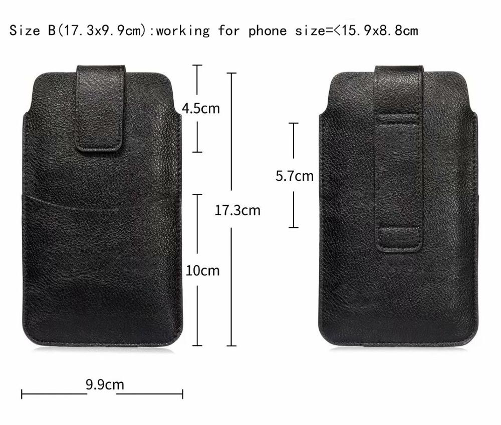 Pu Riem Mobiele Telefoon Case Pouch Voor Htc U12 Leven/U11 Ogen/U11 Plus/U Ultra, desire 12 Plus/12S, Een X10,Desire 10 Levensstijl: B Black 17.3x9.9cm