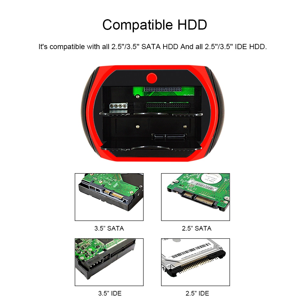 Chipal all  in 1 hdd dockingstation usb 2.0 dock til 2.5 &quot; 3.5 &quot; ide sata ekstern hdd boks hd harddisk harddisk kabinet kabinet