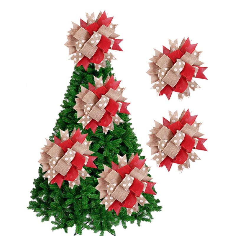 Large Xmas Tree Topper Hanging Decoration,Christmas Tree Wreaths Decorated,Hand