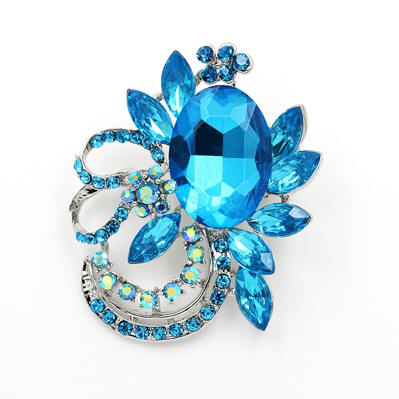 ¡Venta directa de fábrica! broche de diamantes de cristal y piedras acrílicas transparentes de color rojo y azul en varios colores: 937 lt blue