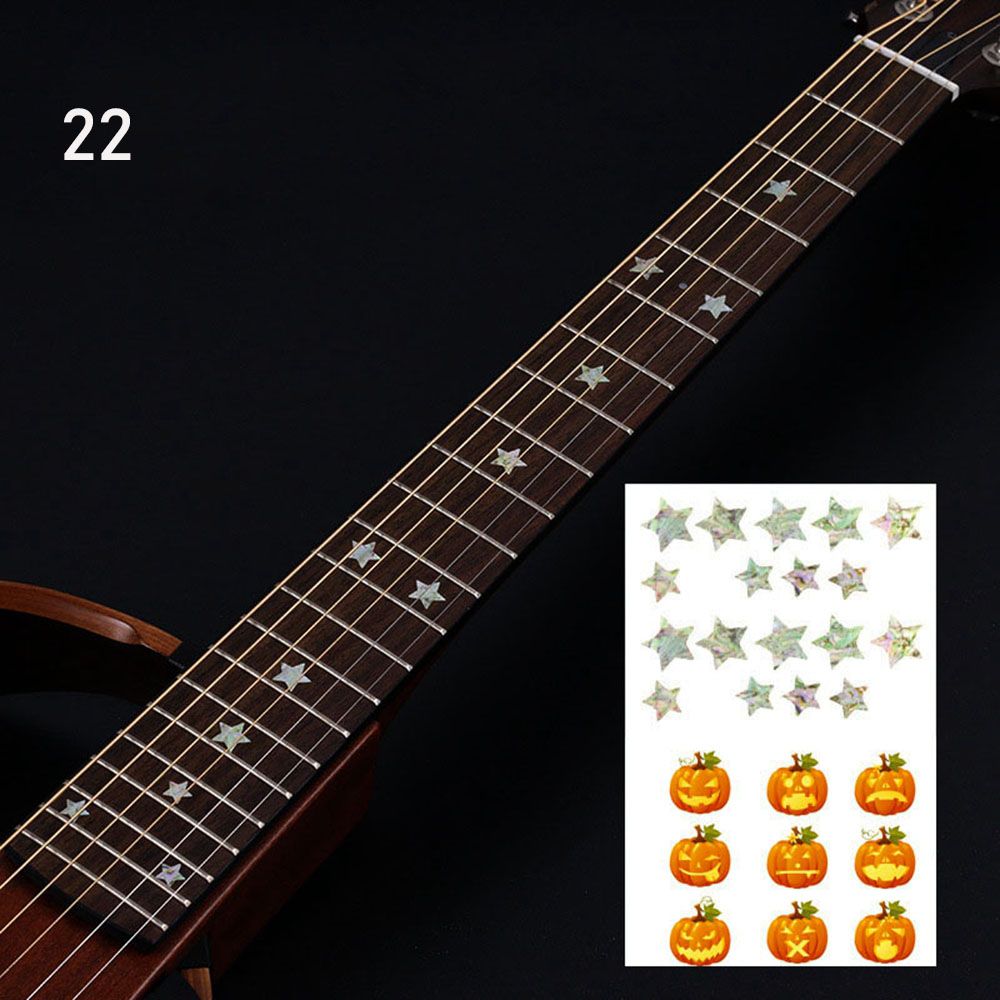 22 Styles Cross Inlay Decals Fretboard Sticker For Electric Acoustic Guitar Bass Ultra Thin Sticker Guitarra Accessories: Clear