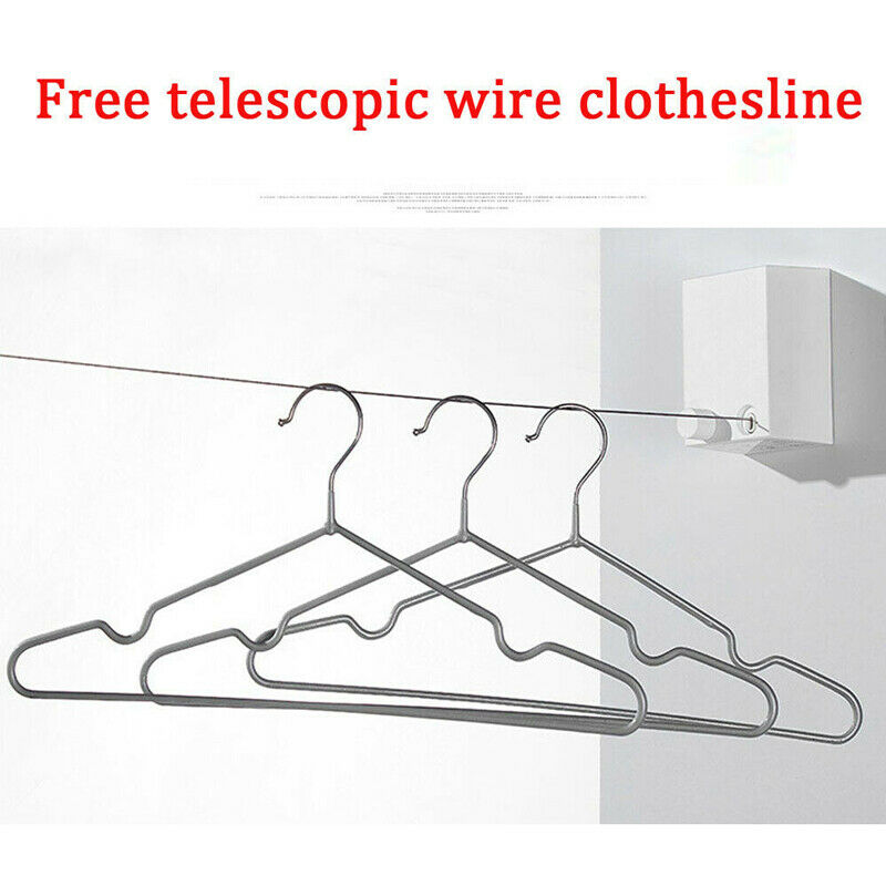 Portable Retractable Clothesline Indoor Outdoor Laundry Dryer Rack Stainless Steel Clothes Line Hanger Drying Rack Rope (4.2m)
