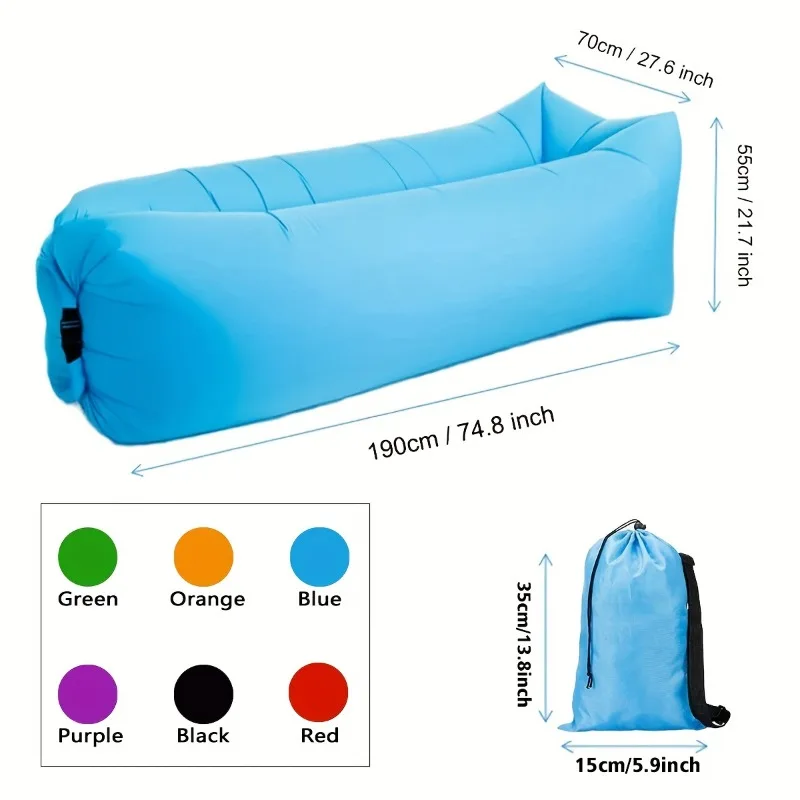 Luft faul aufblasbare Sofatasche, tragbare Camping-Sofa-Matratze, Musik, Festival, Liegestuhl