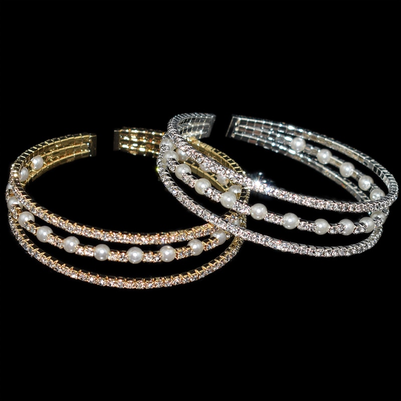 Crystal Parel Opening Armbanden Armbanden Voor Vrouwen Gold Verzilverd Stretching Armbanden Pulseras Mujer Sieraden