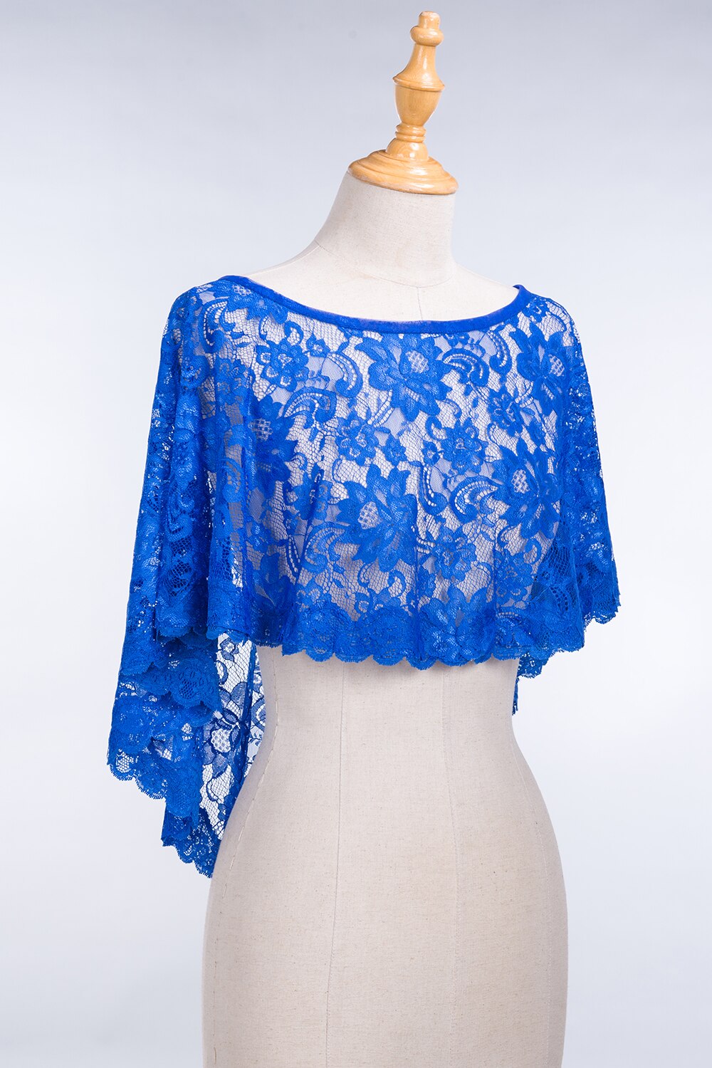 été dentelle mariée mariage boléro mariée opéra soirée fête de bal Costume Capes bleu Royal rouge vestes foulard de tête pour femme