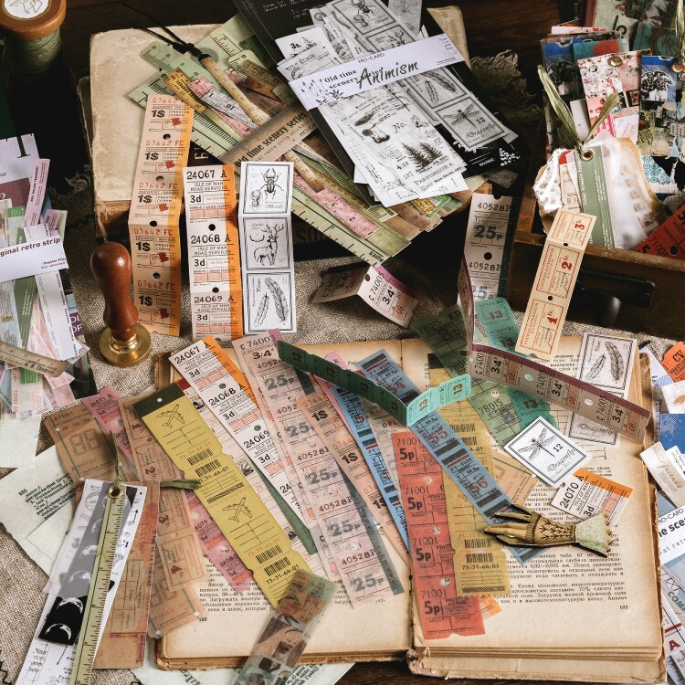Étiquettes autocollantes séries vieille vue longue, étiquette Scrapbooking, décoratif pour Journal, papeterie pour Journal intime carte Vintage pour Album, 30 pièces