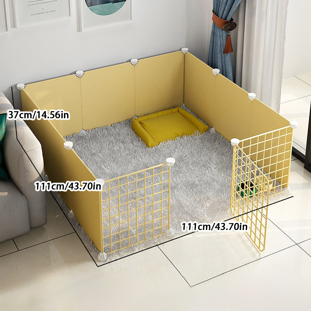 Pet Fence Small Size Dogs Dog Isolation Door Rabbit Guardrail Iron Teddy Indoor Kennel Home Fence Cat Cage: black