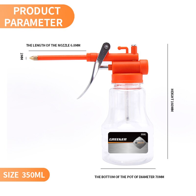 Greener – pompe à haute pression, huileur pour pistolet à graisse, Kit de Tube adaptateur, boîte d&#39;huile transparente, tuyau en plastique, Pot de réapprovisionnement: 350ml