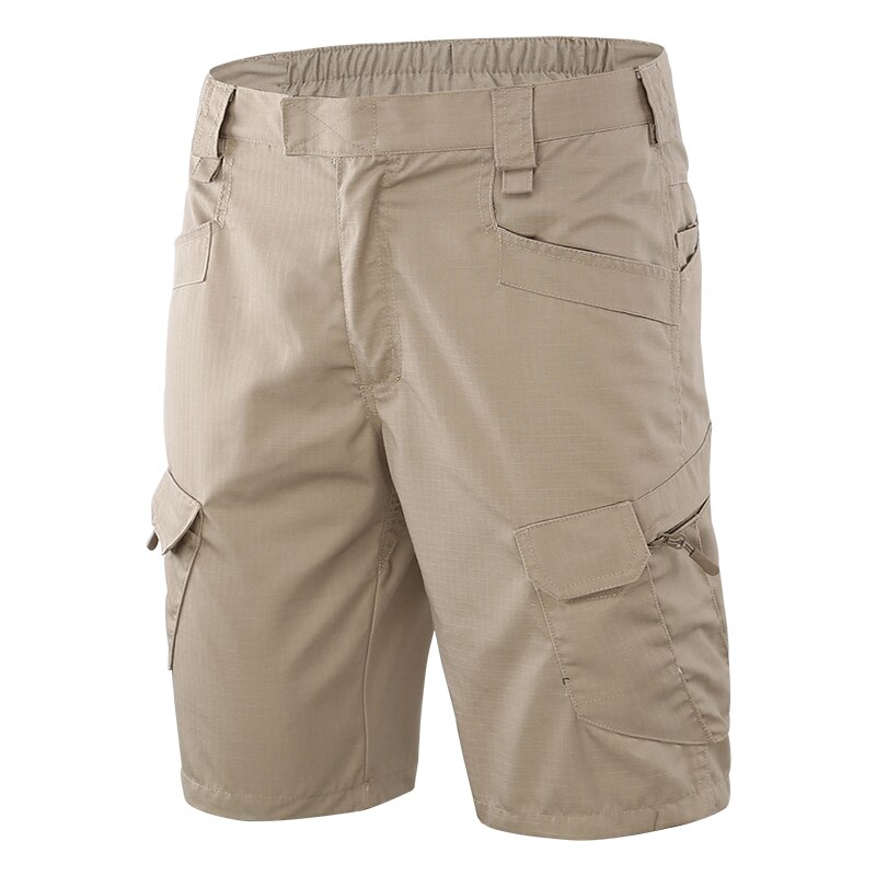 Udendørs shorts til mænds sommervandringsshorts med flere lommer, sport, cykeltræning, værktøjsshorts: Khaki / L
