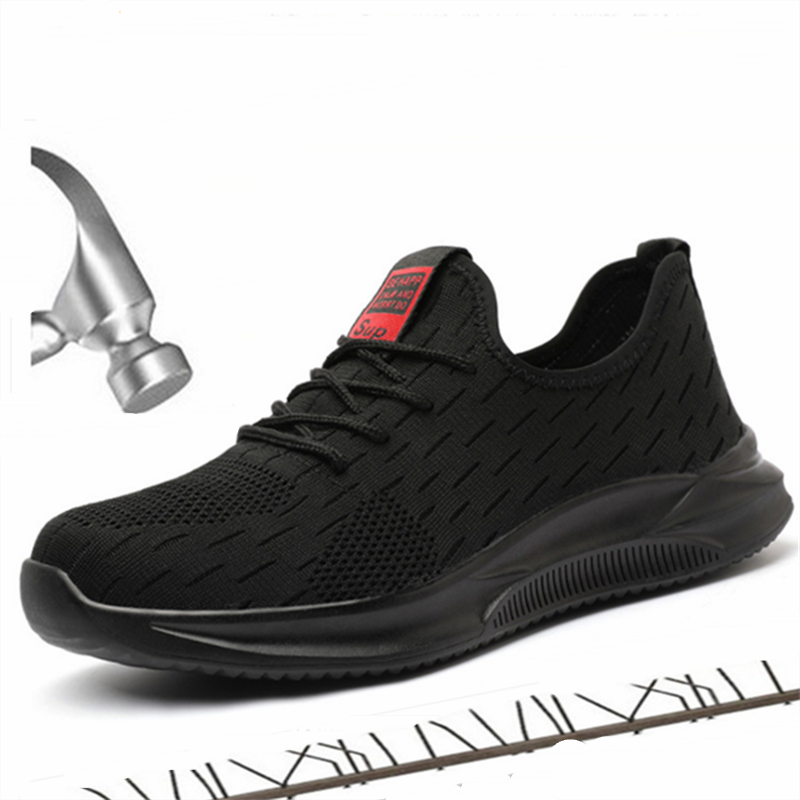 Micoklinlin Werkschoenen voor dames, zomer, lichte veiligheidsschoenen, turnschoenen, slagvaste stalen neus, grijs/roze., 40 EU