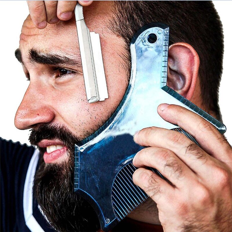 1pc mænd skæg skabelon skæg kam styling shaper hår skæg trim barbering guide værktøj makeup skønhed værktøj