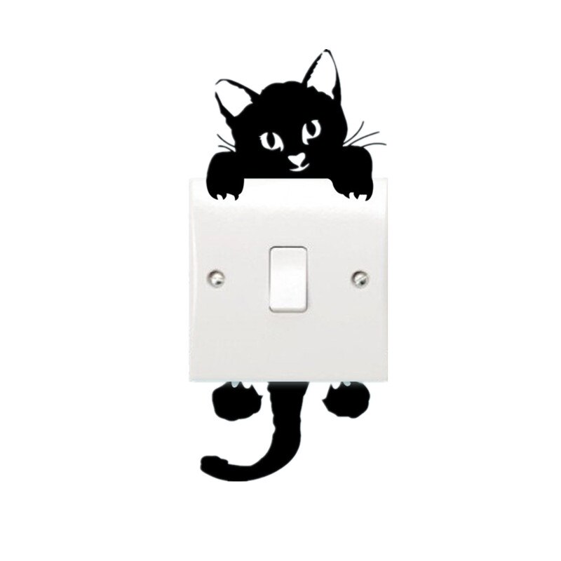 Simpatici adesivi murali fai-da-te con tre gatti neri decorazioni per soggiorno per auto Tv adesivi murali vinile decorazioni per la telecamera dei bambini moda per la casa: B