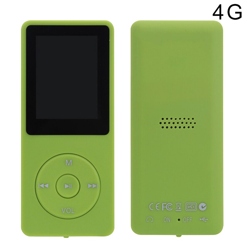 70 Hours Playback MP3 MP4 Lossless Sound Portable Music Player FM Recorder Noise Cancelling: Green / 4GB