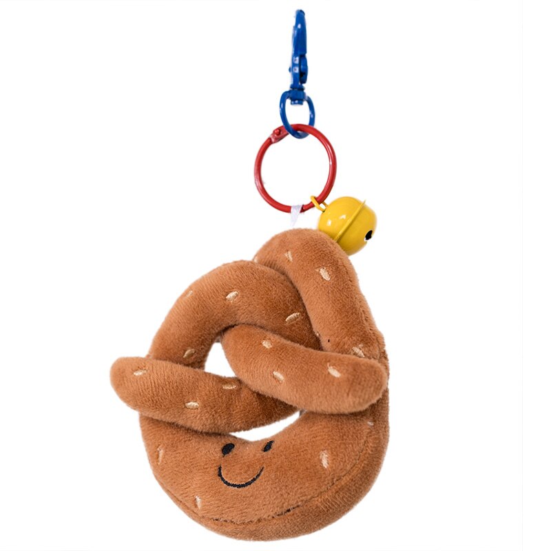 Nette Französisch Toast Pretzel Stangenbrot Croissant Puppe sop Brot Beine Lebensmittel Dekor Glocken Anhänger Schlüssel Ring Schlüssel Kette: 10cm Pretzel