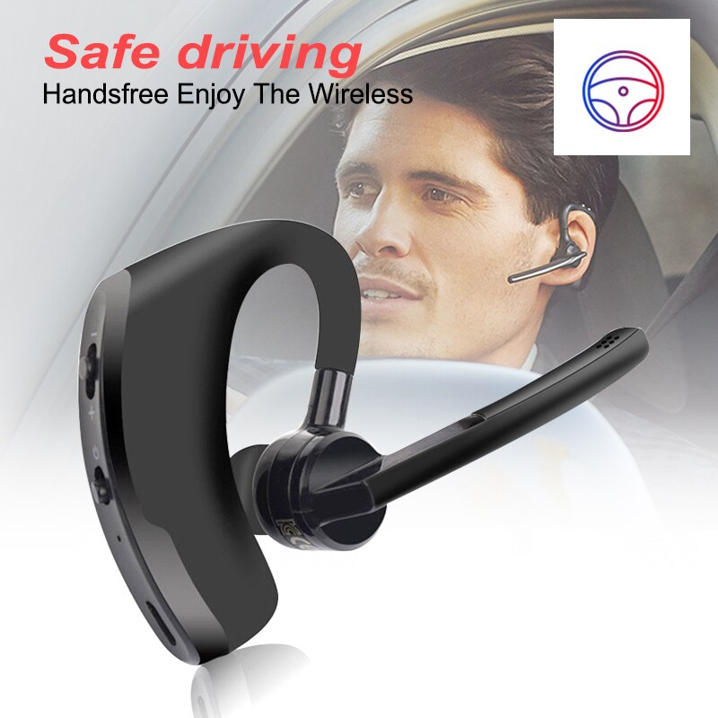 V8/V9 Wireless Bluetooth Headset Bluetooth Earphone Business Headphones with Mic Handsfree for Driving Car for Cell Phone