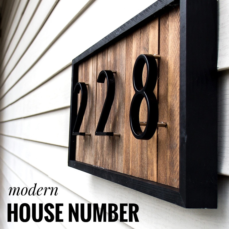 127Mm Grote Moderne Huis Nummer Deur Adres Nummer Cijfers Zinklegering Zwart Huis Deur Adres Teken #3