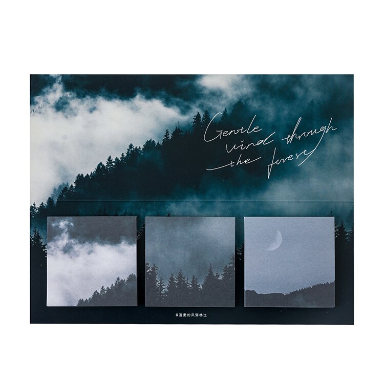 SKYISLE 16 Designs 60pcs Fantasy Sky Cloud Moonlight Memo Pad Deco Sticky Notes Notepad Diary Self-Stick Note Memo Pad: H