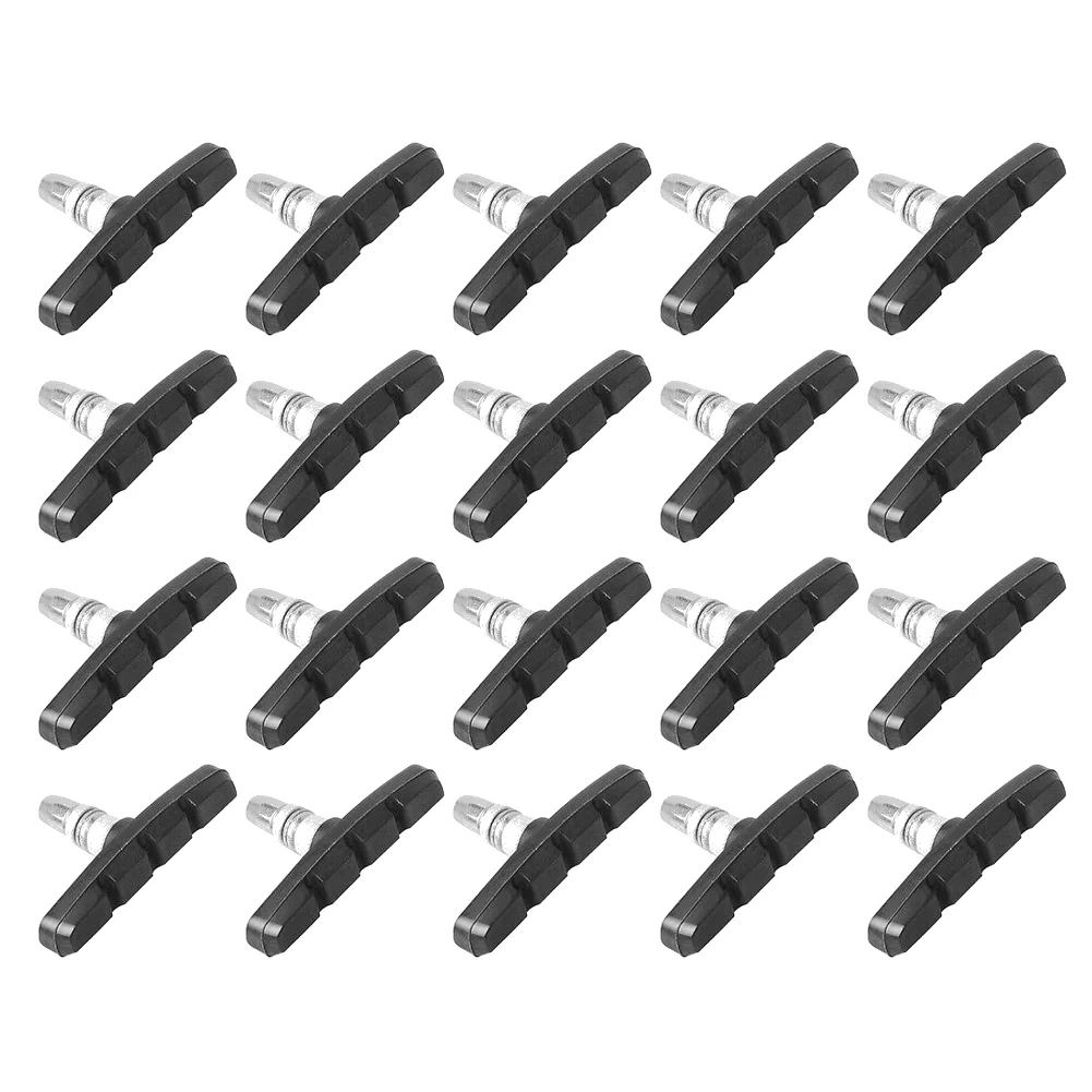 Bloque de freno de goma para bicicleta de montaña y carretera, zapatas de Metal, resistentes al desgaste, accesorios de freno para montar en bicicleta, 20-1 piezas: Azul marino