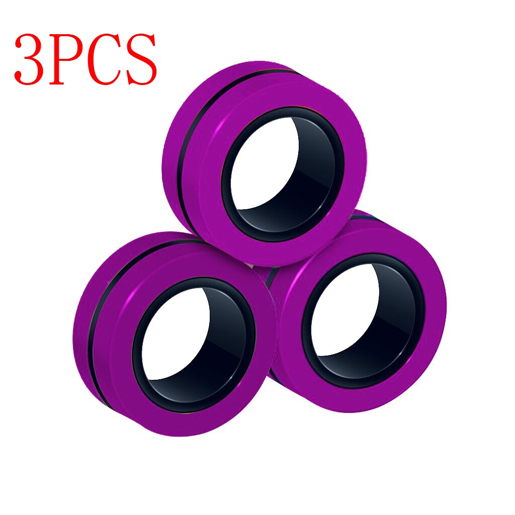 Stress Relief Magnetic Rings Fidget Toys for Anxiety Anti-Stress Roller Fingertip Toys Adult Children Finger Spinner Magic Rings: I