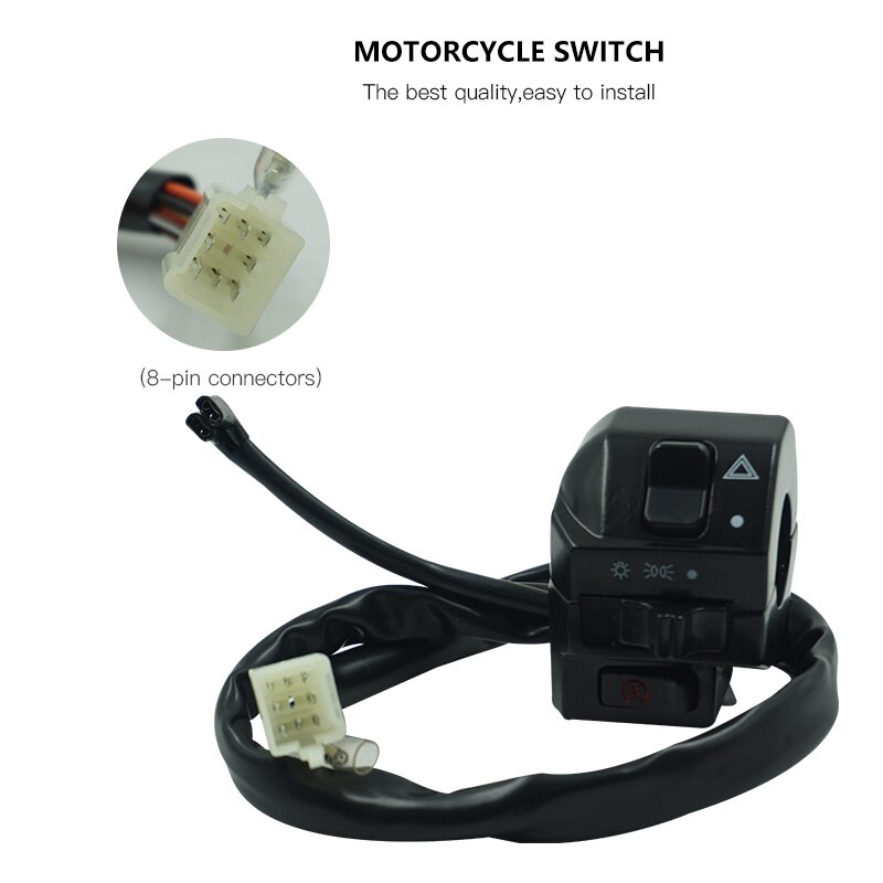 Black Universal Aluminum 7/8" 22MM Motorcycle Switch Handlebar
