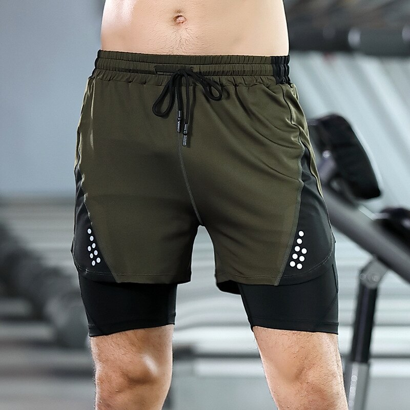 Running Shorts Men Sports Quick Drying Training Exercise Jogging Marathon Shorts with Longer Liner Shorts