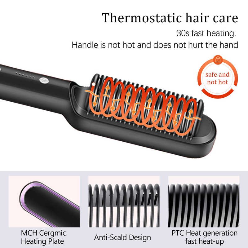 Elektrische Glätten Haar Pinsel Professionelle Curler Haarglätter Kamm Schnelle Heizung Keramik Haarglätter