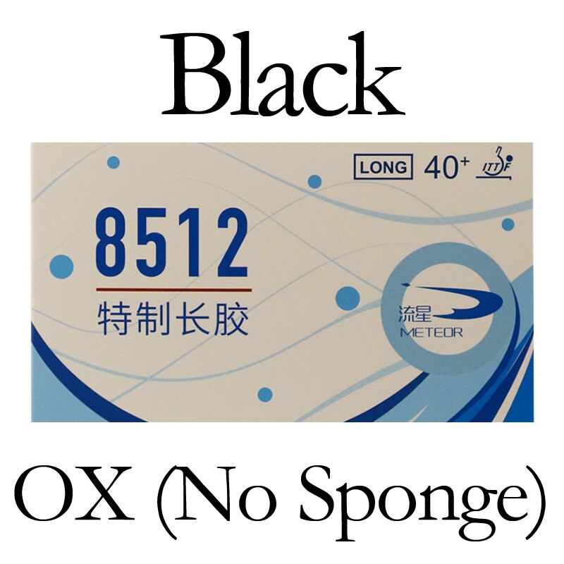 Meteor 8512 Pips-Lange Tafeltennis Rubber Lange Pips Ping Pong Spons: 8512 Black T0.9