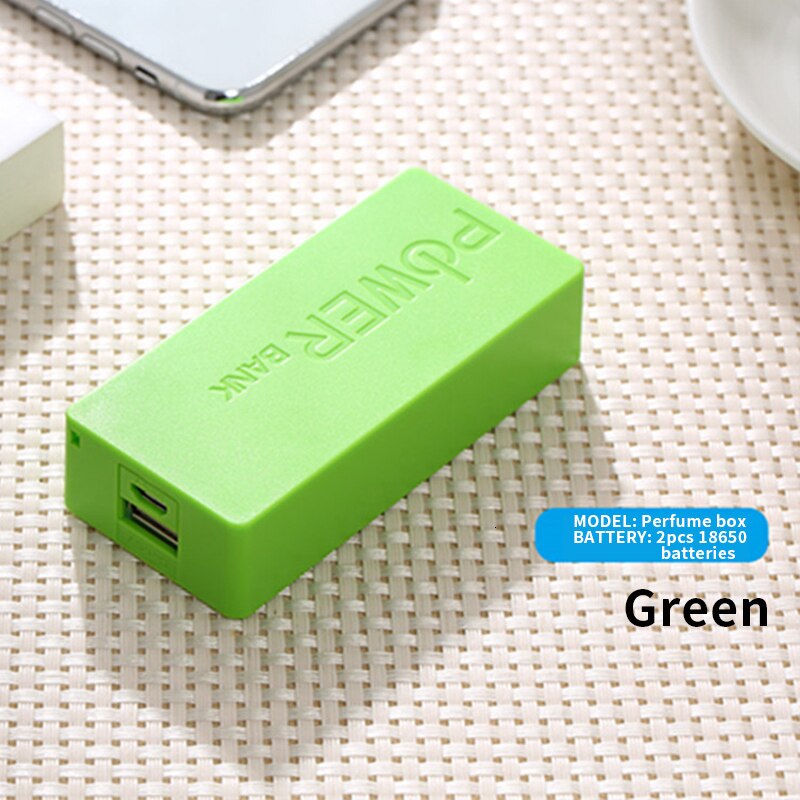 Lassen-gratis mobiele power geur vorm shell gemonteerd opladen schat Diy power bank case: Green