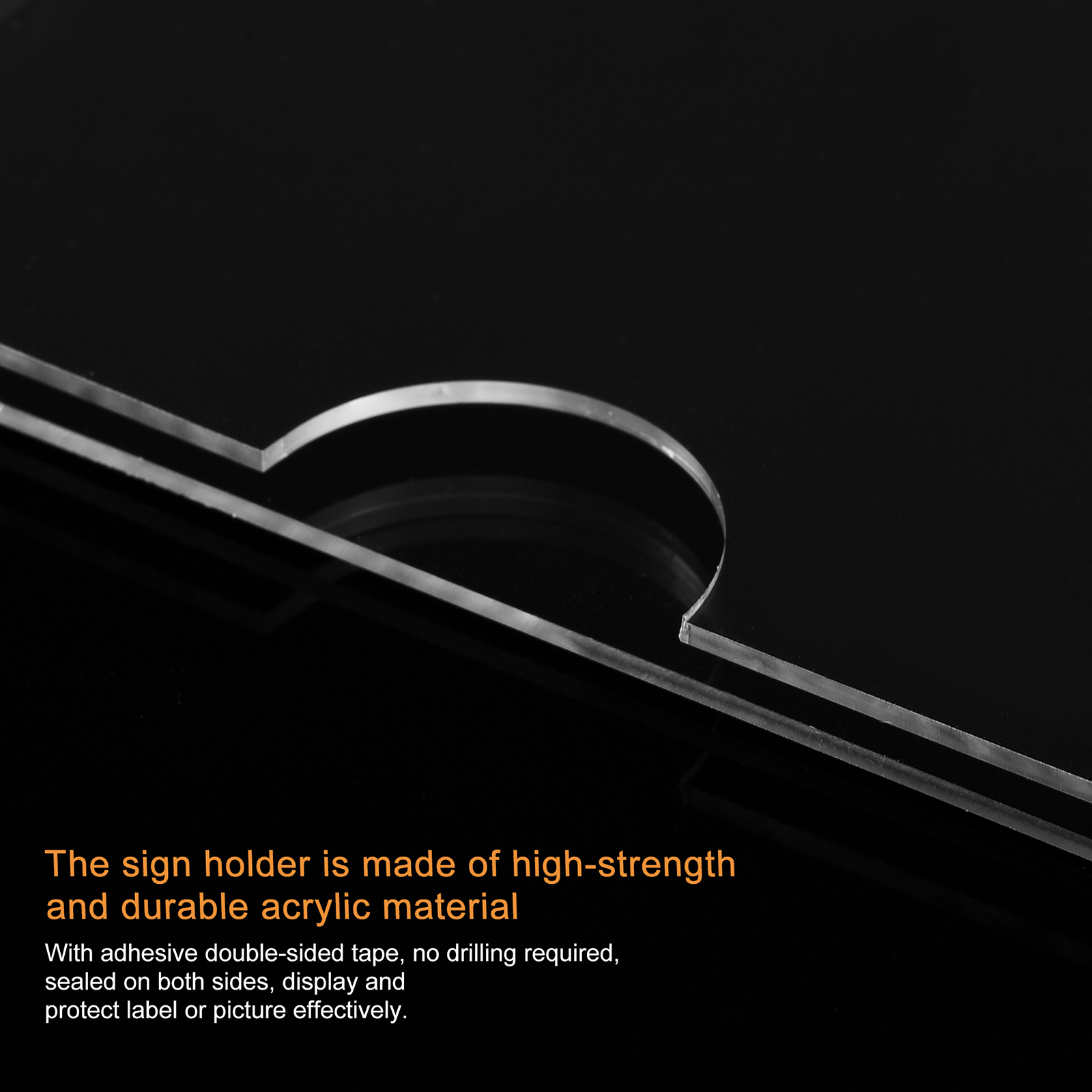 Uxcell Clear Acrylic Sign Holder Document Paper Horizontal Frame 5x7inch with Double Sided Adhesive Strip for Home 2 Pcs