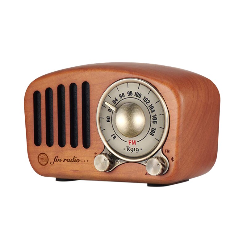 Vintage radio retro bluetooth högtalare - trä fm radio clic stil, stark b -förbättring, hög volym, stöder aux tf bil: Default Title