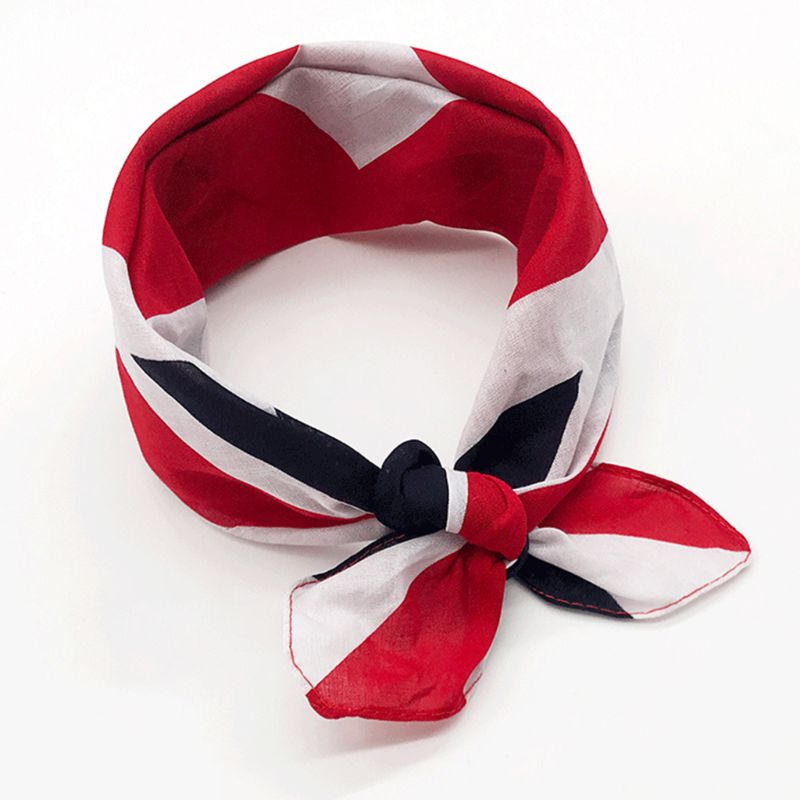 54X54Cm Unisex Britse Vlag Union Jack Biker Vierkante Bandana Voetbal Fans Carnaval Katoen Hoofd Wrap Hip Hop dansen Zakdoek