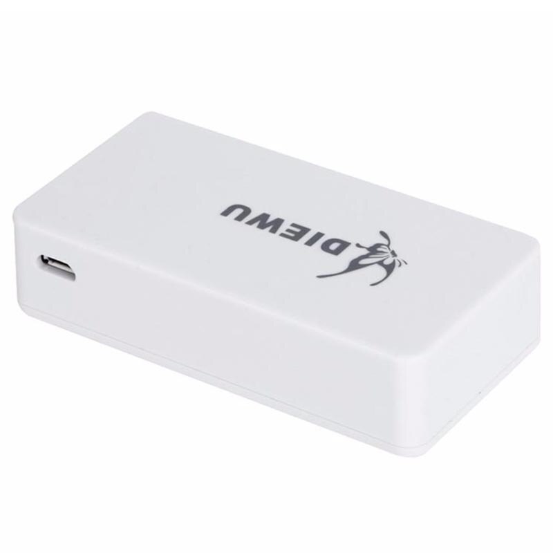 DIEWU 5 puertos Ethernet rápido RJ45 10/100Mbps red conmutador Centro de escritorio del ordenador portátil de viaje Lan Hub poder por Micro-