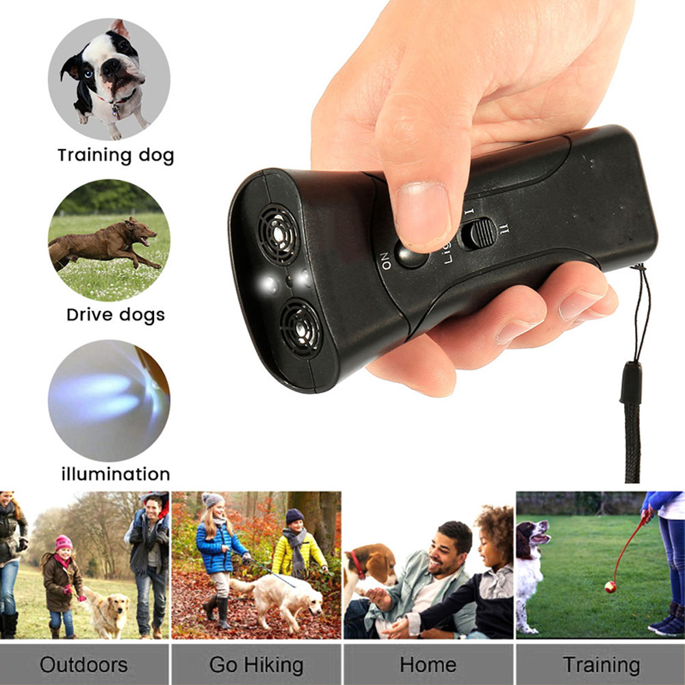 Hond Repeller Ultrasone Dubbele Hoofd Handheld Training Tools Coach Control Outdoor Dierbenodigdheden