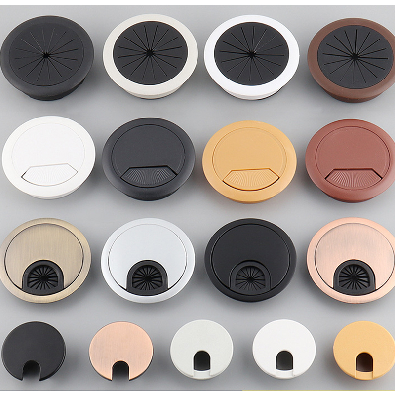 1PC Bureau Tafel Plastic Kabel Gat Cover 60/80mm PC Computer Bureau Ronde Draad Netjes Grommet kabel Organizer Kantoormeubilair