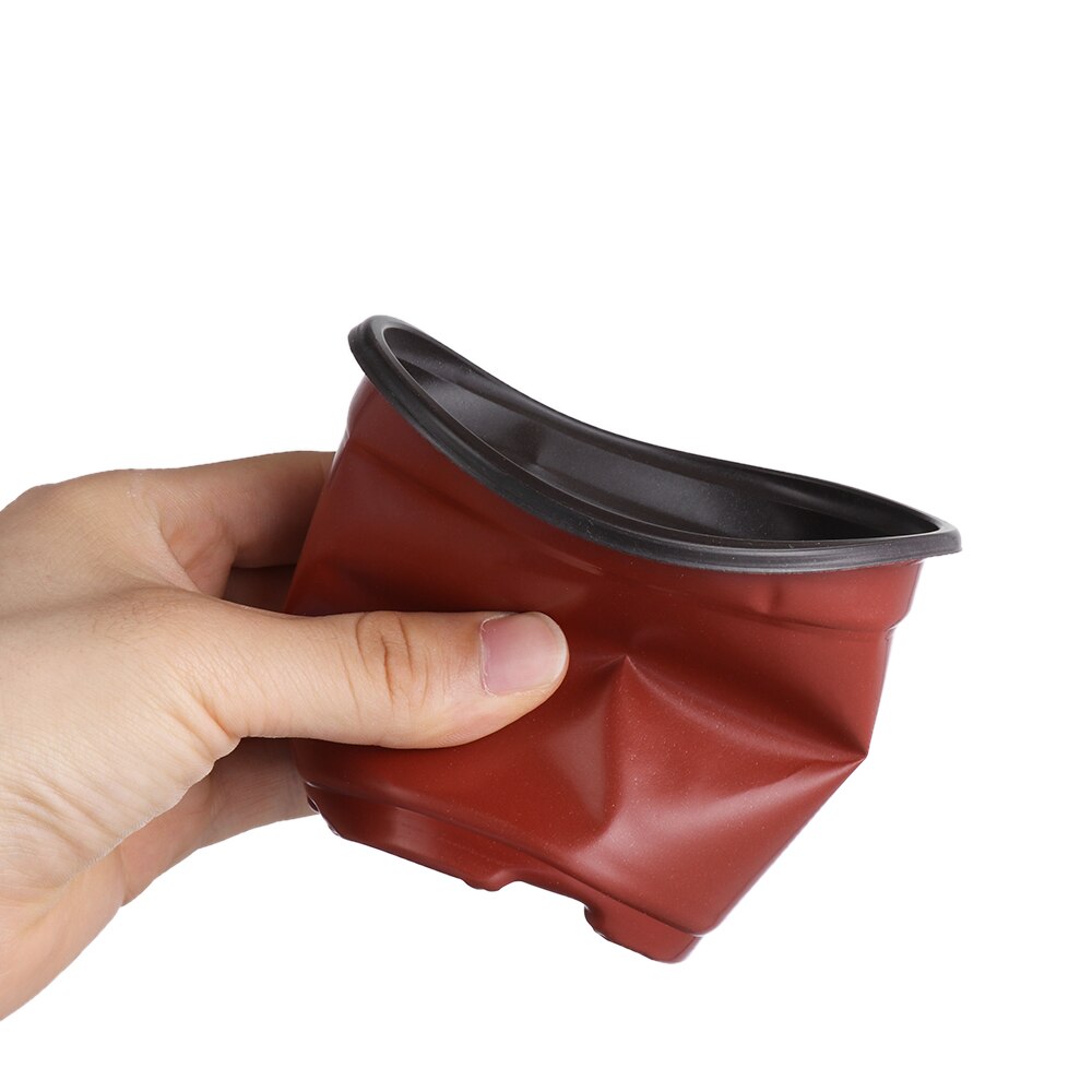 10Pcs Mini Nursery Pots Plant Trays Soft Plastic Two-Tone Round Planter Flower Vases Garden Supply Decor Garden Supply