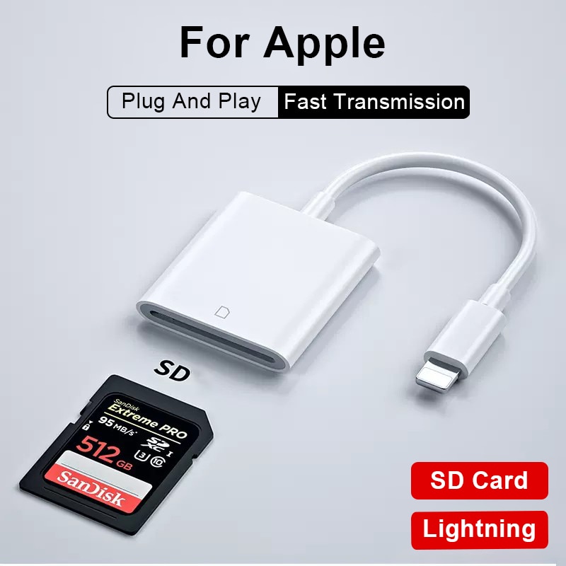 4-in-1-USB-Kartenleser SD/TF-Karte für iPhone 14 13 12 11 Profi Max Blitz Schnellladeanschluss für iPad-Kamera-MacBook-Adapter: Gold