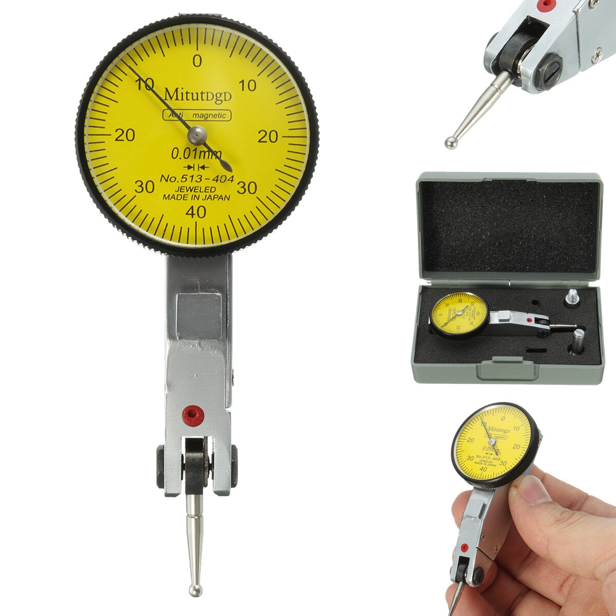 Dial Gauge Test Indicator Scale Precision Metric & Dovetail Clamp 0-40-0 0.01mm