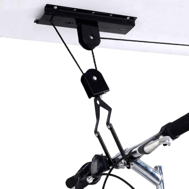 Strong Bike Bicycle Lift Ceiling Mounted Hoist Storage Garage Hanger Pulley Rack Metal Lift Assemblies ciclismo bicicleta