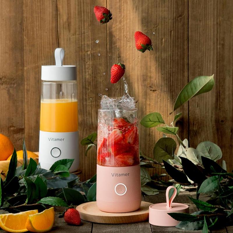 350/380ml 4 terää kannettava mehupuristin kuppi usb ladattava tehosekoitin smoothie hedelmä-vihannessekoitin soijapapujäämurskain lihamylly
