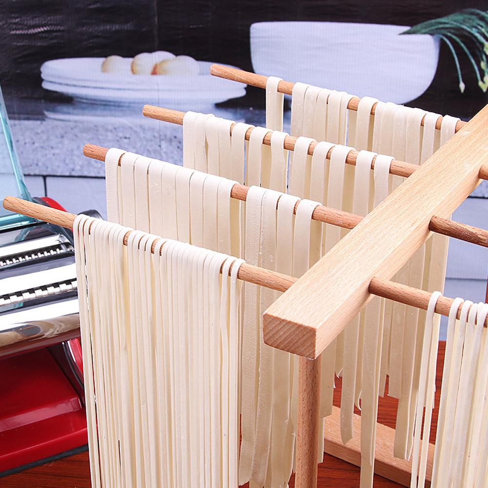 Noodle Rack Household Noodle Pressing Machine Accessories Folding Retractable Beech Wood Pasta Drying Rack Spaghetti Holder