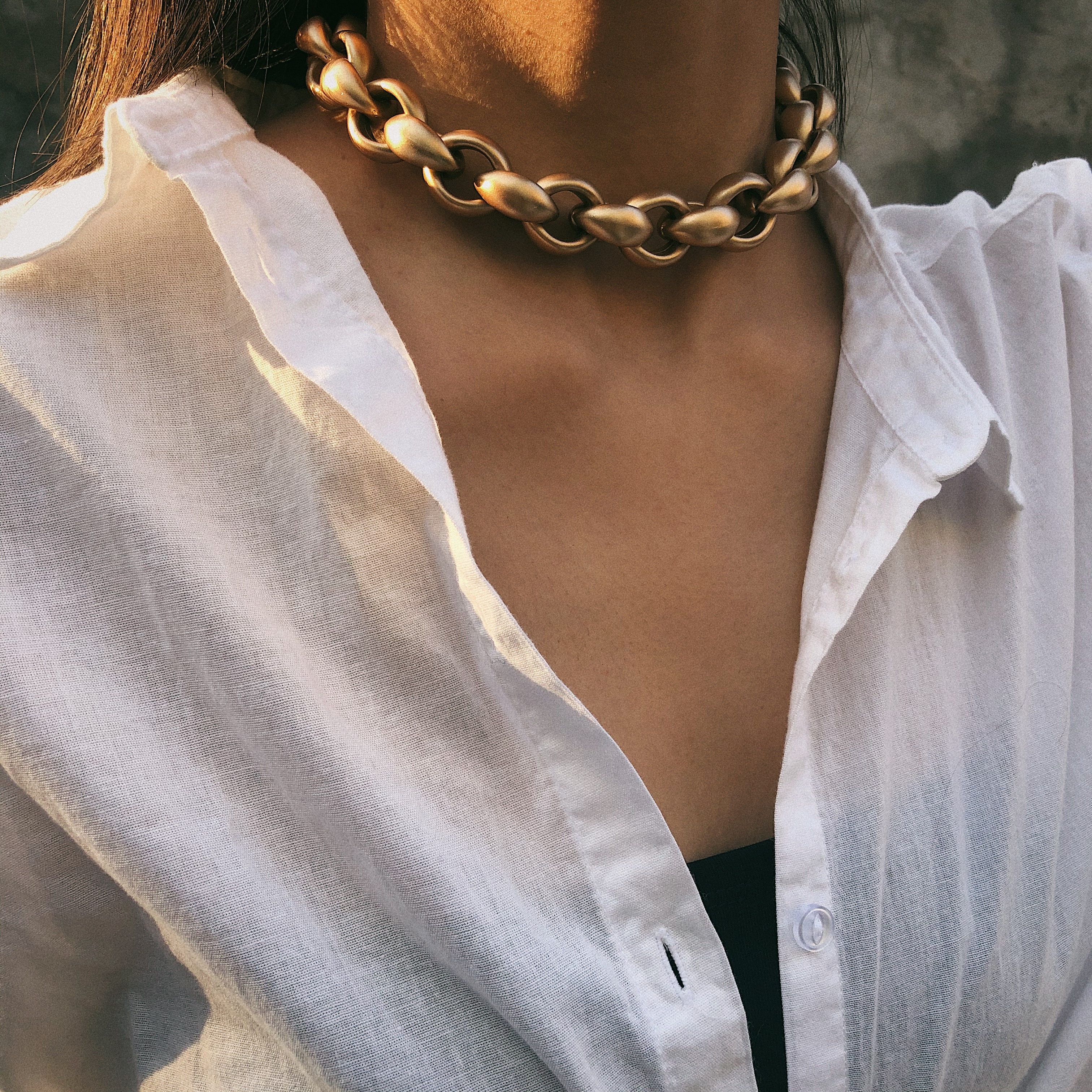 Overdrevet vintage gammel choker halskæde vedhæng kvinder erklæring lås link tykke kæde halskæde steampunk mænd smykker