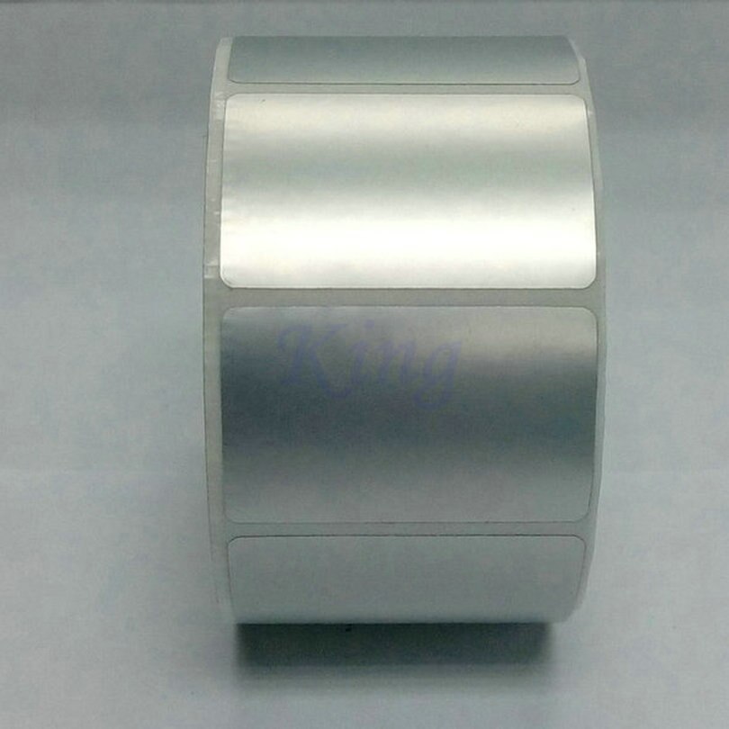 Silver PET Label Sticker 50x30mm 1500 Pieces/Roll Silver Label Waterproof Tearproof Oilproof For Product Label S/N Label